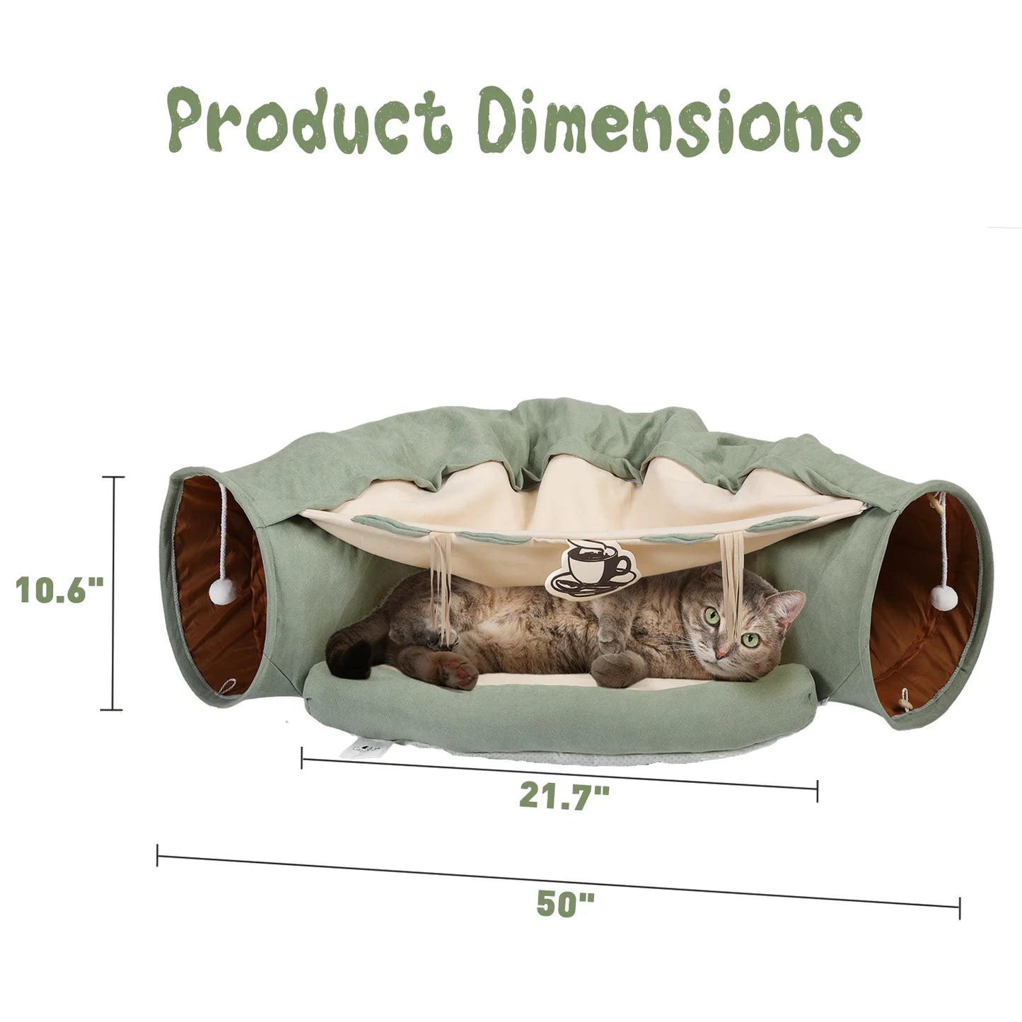 2 in 1 Cat Tunnel Beds for Indoor Cat Play Mat Scratch Tunnel Collapsible Cat House